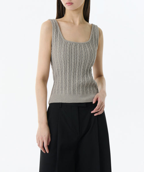 MUSINSA STANDARD WOMAN MUSINSA STANDARD WOMAN Women's Cable Knit Sleeveless Top (Light Warm Gray)