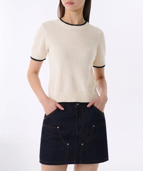 MUSINSA STANDARD WOMAN MUSINSA STANDARD WOMAN Women's Mini Bouclinger Short Sleeve Knit Size S