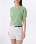 MUSINSA STANDARD WOMAN MUSINSA STANDARD WOMAN Women's Mini Bouclinger Short Sleeve Knit Green/Mint