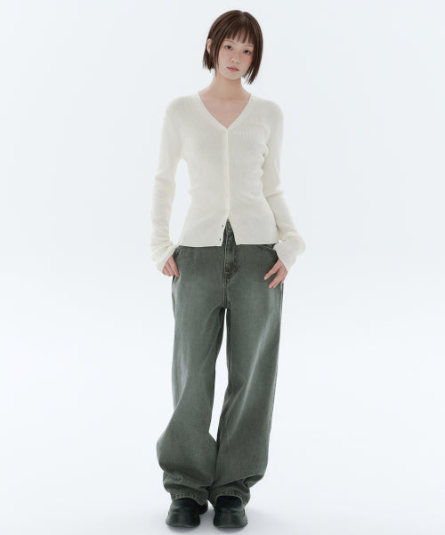 MUSINSA STANDARD WOMAN MUSINSA STANDARD WOMAN Denim Wide Pants Khaki Gray