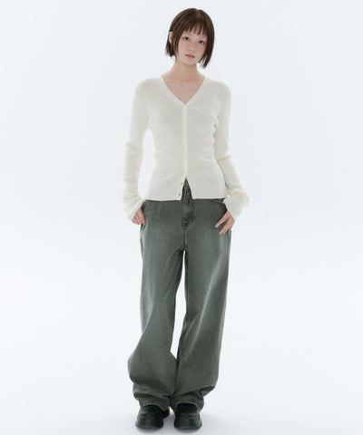 MUSINSA STANDARD WOMAN Denim Wide Pants Khaki Gray