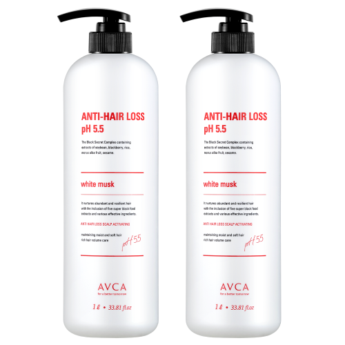 AVCA Mildly acidic scalp care hair loss functional shampoo white musk scent 1000ml x 2