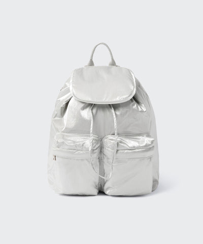 MUSINSA STANDARD WOMAN Women's Shiny Flap Mini Backpack Silver