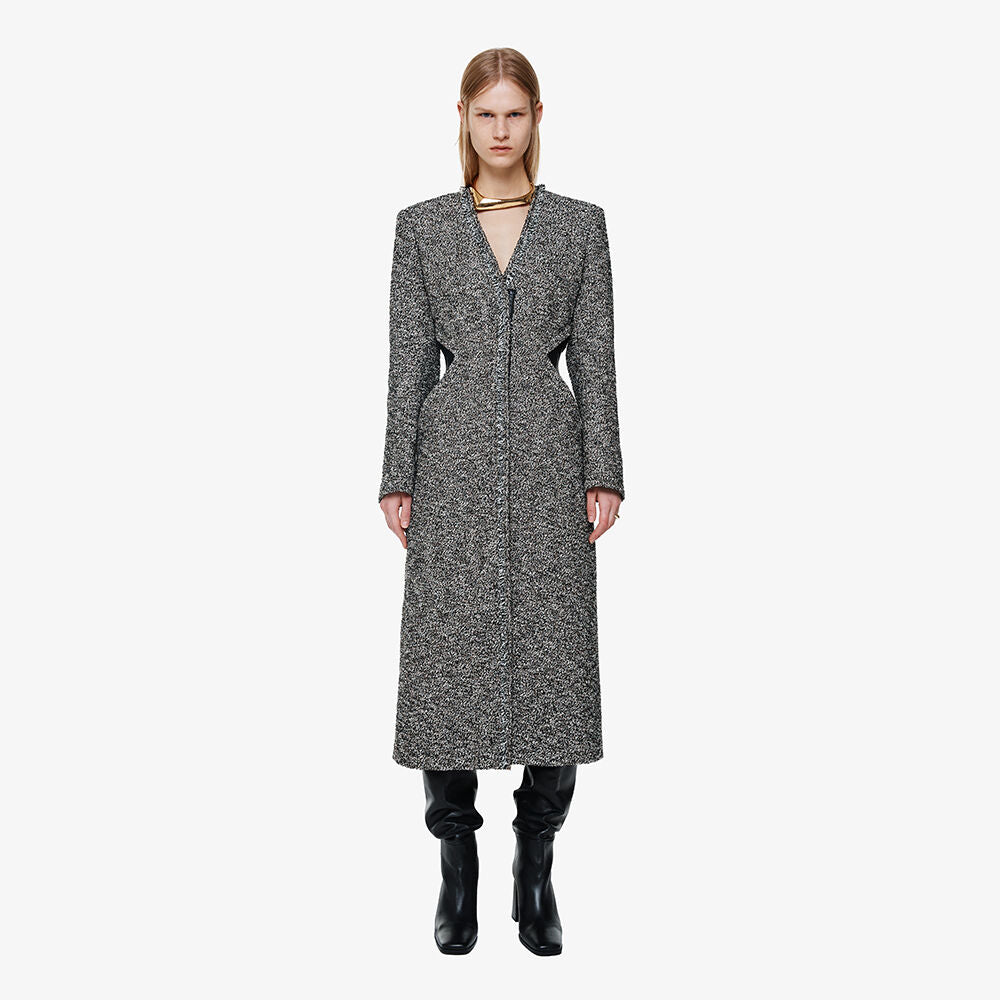 YCH CUT-OUT WOOL WOOL BLEND JACKET SEPIA (F24JK1101SP)