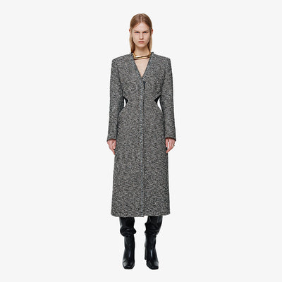 CUT-OUT WOOL WOOL BLEND JACKET SEPIA (F24JK1101SP)