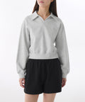MUSINSA STANDARD WOMAN MUSINSA STANDARD WOMAN Sweatshirt Collared Melange Light Gray