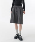 MUSINSA STANDARD WOMAN MUSINSA STANDARD WOMAN Women's One Tuck Bermuda Sweatpants [Gunmetal] - Size M
