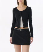 MUSINSA STANDARD WOMAN MUSINSA STANDARD WOMAN Cardigan Slim Scoop Neck [Black]