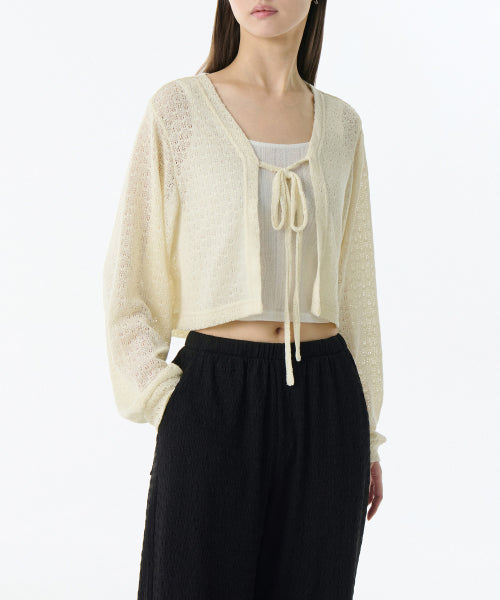 MUSINSA STANDARD WOMAN MUSINSA STANDARD WOMAN Women's Crochet Tie Up Crop Cardigan