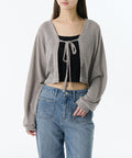 MUSINSA STANDARD WOMAN MUSINSA STANDARD WOMAN Crochet Tie Up Crop Cardigan