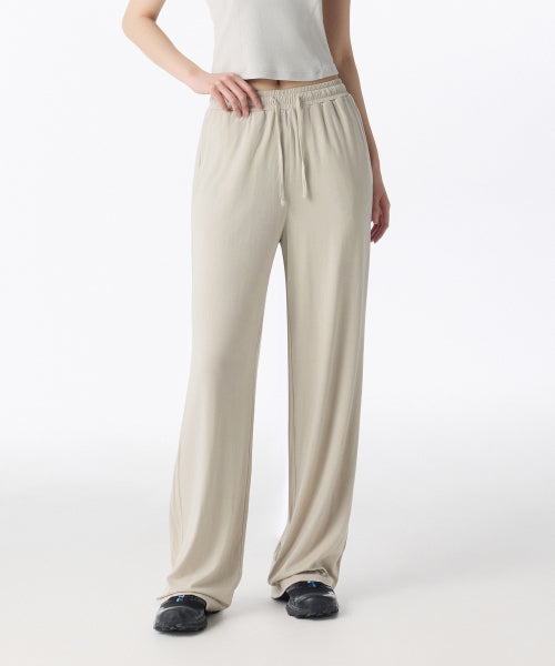 MUSINSA STANDARD WOMAN MUSINSA STANDARD WOMAN Women's Jersey Wide Lounge Pants (Light Beige)