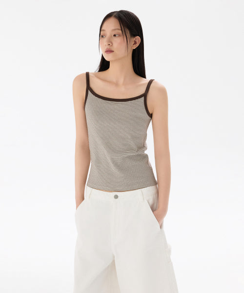 MUSINSA STANDARD WOMAN MUSINSA STANDARD WOMAN T-Shirt Sleeveless [Cream/Brown]