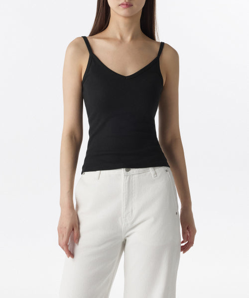 MUSINSA STANDARD WOMAN MUSINSA STANDARD WOMAN V-neck Sleeveless Top (Black)