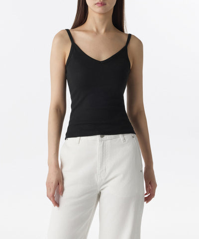 MUSINSA STANDARD WOMAN V-neck Sleeveless Top (Black)