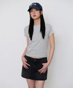 MUSINSA STANDARD WOMAN MUSINSA STANDARD WOMAN T-Shirt Medium Gray/Ivory