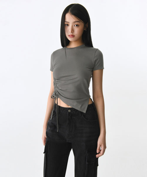 MUSINSA STANDARD WOMAN MUSINSA STANDARD WOMAN T-Shirt Side Ruched
