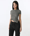 MUSINSA STANDARD WOMAN MUSINSA STANDARD WOMAN T-Shirt Side Ruched