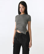 MUSINSA STANDARD WOMAN MUSINSA STANDARD WOMAN T-Shirt Side Ruched