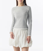 MUSINSA STANDARD WOMAN MUSINSA STANDARD WOMAN T-Shirt Medium Gray/White