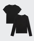 MUSINSA STANDARD WOMAN MUSINSA STANDARD WOMAN T-Shirt Short Sleeve + Long Sleeve 2 Packs