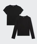 MUSINSA STANDARD WOMAN MUSINSA STANDARD WOMAN T-Shirt Short Sleeve + Long Sleeve 2 Packs