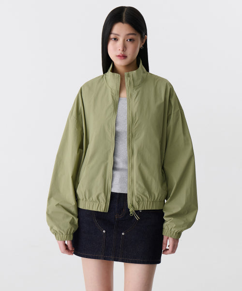 MUSINSA STANDARD WOMAN MUSINSA STANDARD WOMAN Women's Oversized High Neck Windbreaker Jacket [Sage]