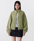 MUSINSA STANDARD WOMAN MUSINSA STANDARD WOMAN Women's Oversized High Neck Windbreaker Jacket [Sage]
