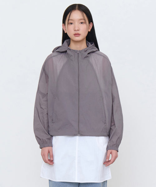 MUSINSA STANDARD WOMAN MUSINSA STANDARD WOMAN Women's Sheer Hooded Windbreaker Jacket (Size L)