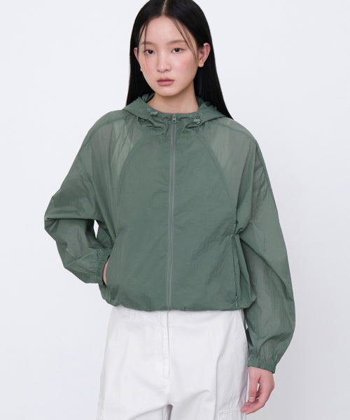 MUSINSA STANDARD WOMAN MUSINSA STANDARD WOMAN Women's Sheer Hooded Windbreaker Jacket (Size L)