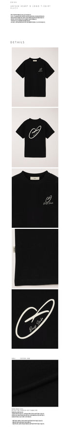 DUNST UNISEX HEART D LOGO T-SHIRT BLACK_UDTS6B140BK