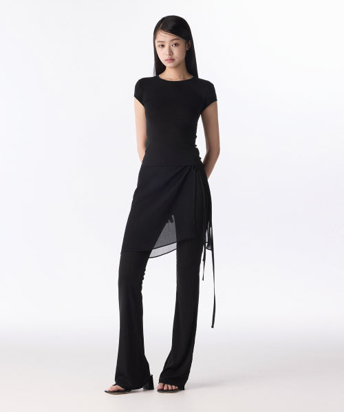 MUSINSA STANDARD WOMAN MUSINSA STANDARD WOMAN Women's Slacks Side Button [Black]