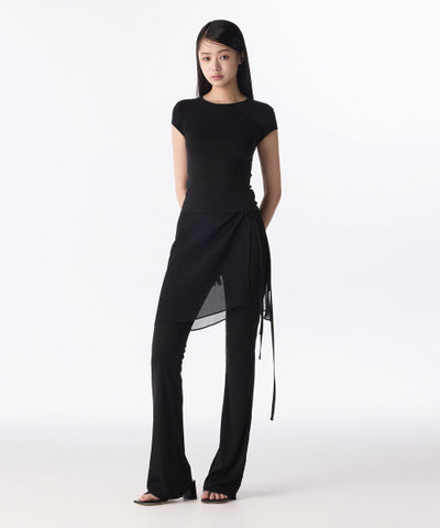 MUSINSA STANDARD WOMAN Women's Slacks Side Button [Black]