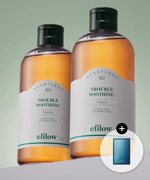 EFILOW [2 pack] Houttuynia cordata 80 Hyalusica Trouble Soothing Mildly Acidic Vegan Toner 300ml