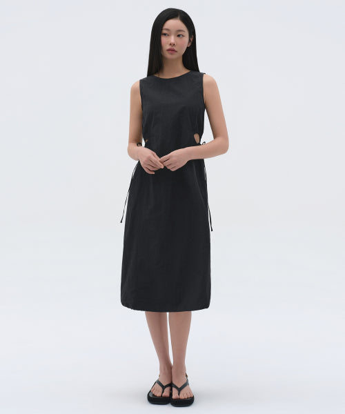 MUSINSA STANDARD WOMAN MUSINSA STANDARD WOMAN Women's Nylon Cutout Long Dress (Black)