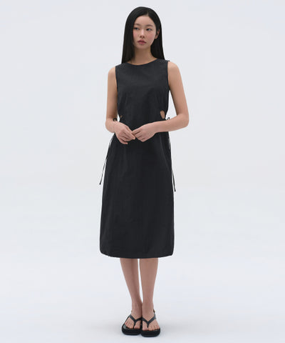 MUSINSA STANDARD WOMAN Women's Nylon Cutout Long Dress (Black)