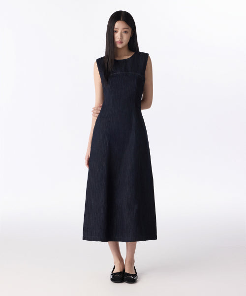 MUSINSA STANDARD WOMAN MUSINSA STANDARD WOMAN Denim Maxi Dress Deep Indigo