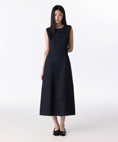 MUSINSA STANDARD WOMAN Denim Maxi Dress Deep Indigo