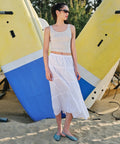MUSINSA STANDARD WOMAN MUSINSA STANDARD WOMAN Women's Cotton Tiered Long Skirt (White)