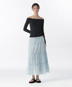 MUSINSA STANDARD WOMAN MUSINSA STANDARD WOMAN Cotton Tiered Long Skirt [Pale Blue]