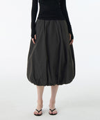MUSINSA STANDARD WOMAN MUSINSA STANDARD WOMAN Balloon Banding Long Skirt [Gunmetal]