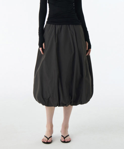 MUSINSA STANDARD WOMAN MUSINSA STANDARD WOMAN Balloon Banding Long Skirt [Gunmetal]