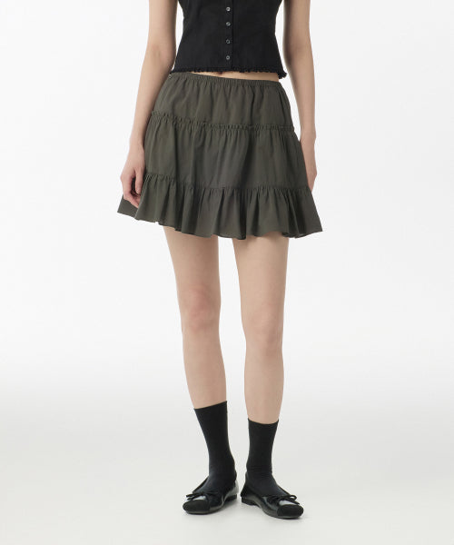 MUSINSA STANDARD WOMAN MUSINSA STANDARD WOMAN Cotton Tiered Mini Skirt Dark Gray