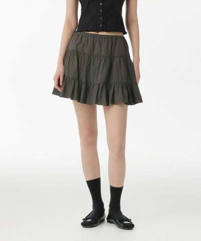 MUSINSA STANDARD WOMAN Cotton Tiered Mini Skirt Dark Gray