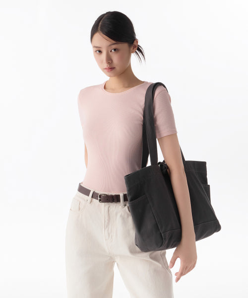 MUSINSA STANDARD WOMAN MUSINSA STANDARD WOMAN Women's Washed Cotton Shoulder Bag [Gray]