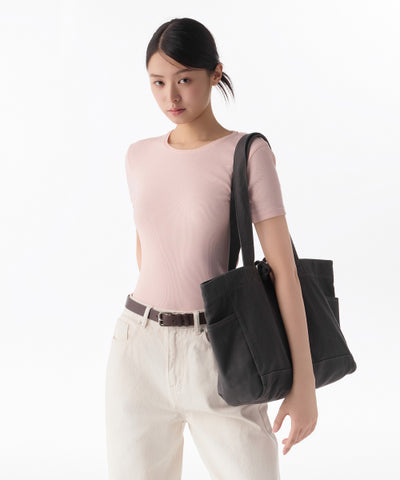 MUSINSA STANDARD WOMAN Women's Washed Cotton Shoulder Bag [Gray]