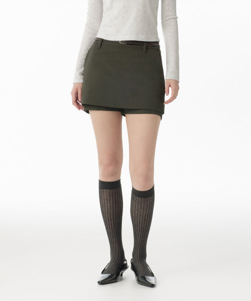 MUSINSA STANDARD WOMAN MUSINSA STANDARD WOMAN Women's Layered Mini Scotts Dusty Khaki