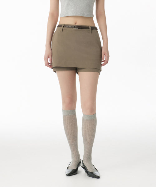 MUSINSA STANDARD WOMAN MUSINSA STANDARD WOMAN Skirt Layered Mini Scotts Dusty Beige