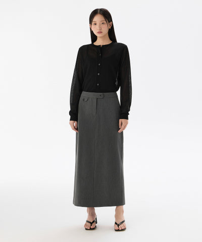 MUSINSA STANDARD WOMAN Women's Straight Maxi Skirt [Medium Gray]