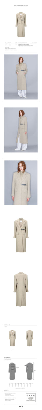 YCH SINGLE-BREASTED BELTED COAT CREAM (W23OT018CR)