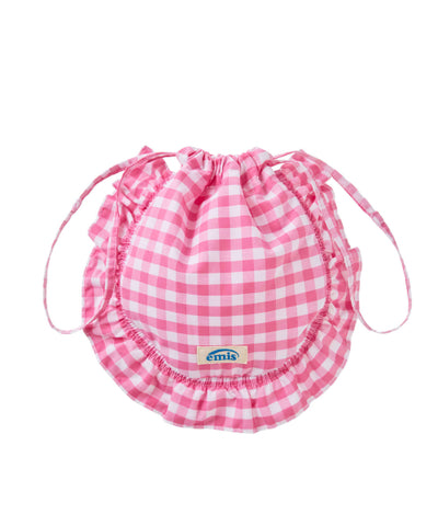 CHECK STRING ECO BAG-PINK